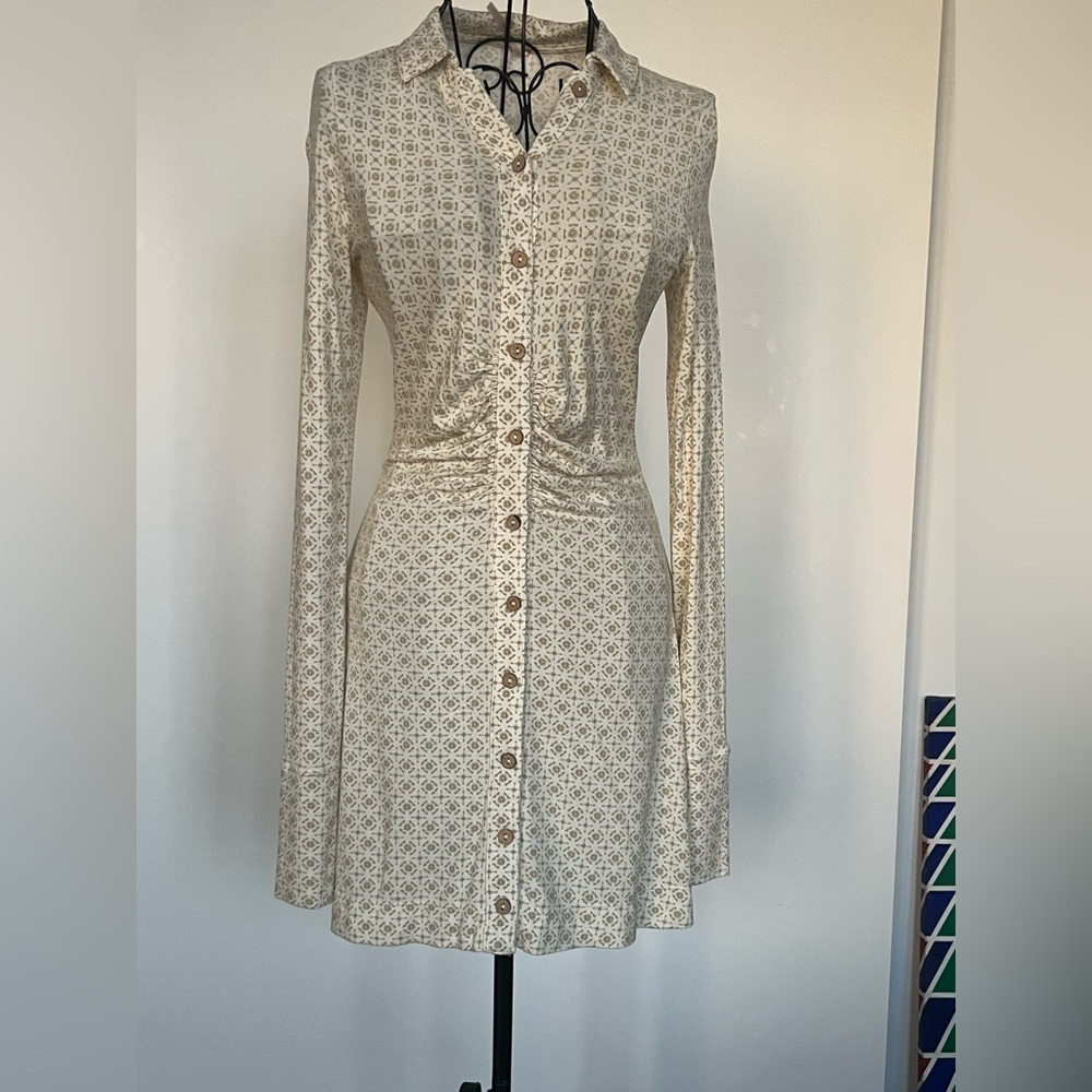 NWT Free People Shayla Mini Dress in Ivory Combo, Size XS Like New without tags